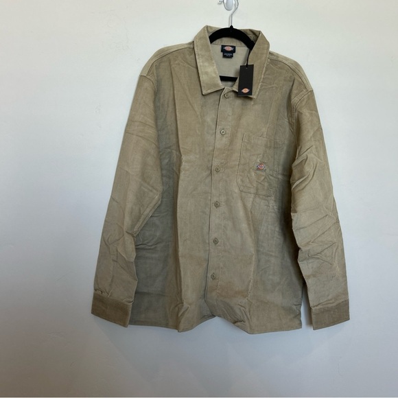 Dickies Relaxed Fit Corduroy Shirt, Tan, 2XL - Picture 3 of 8